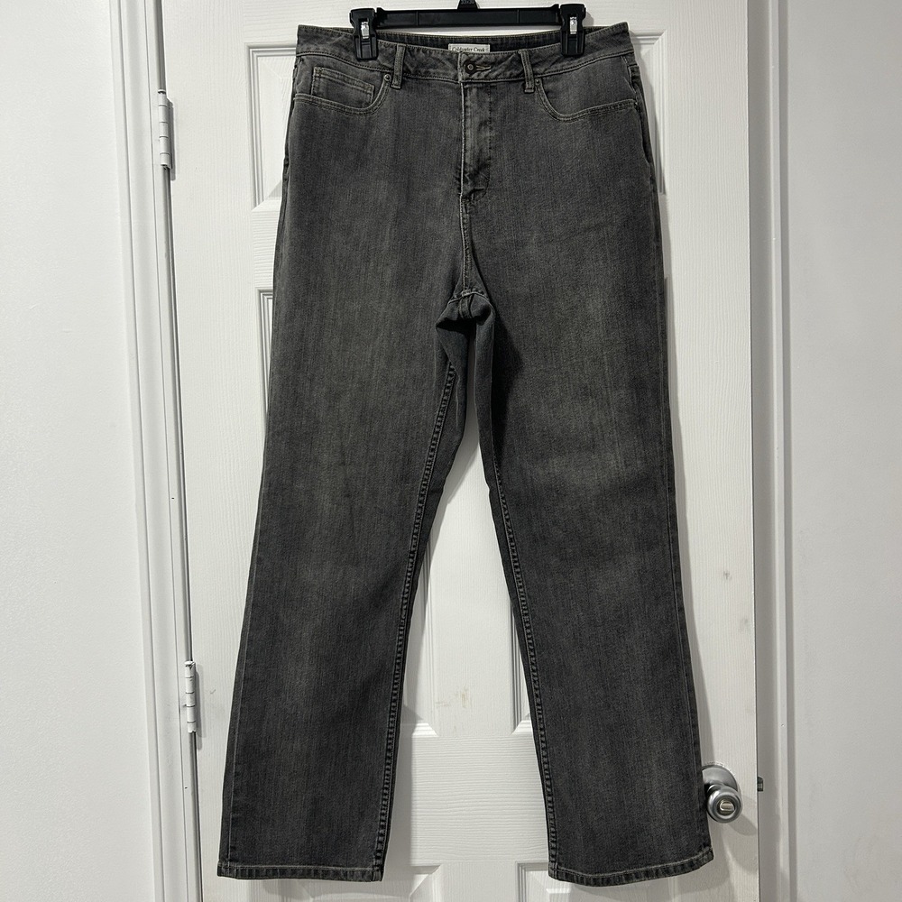 Coldwater Creek Women's‎ Size 14 High Rise Wide Leg Denim Black/Gray Wash EUC